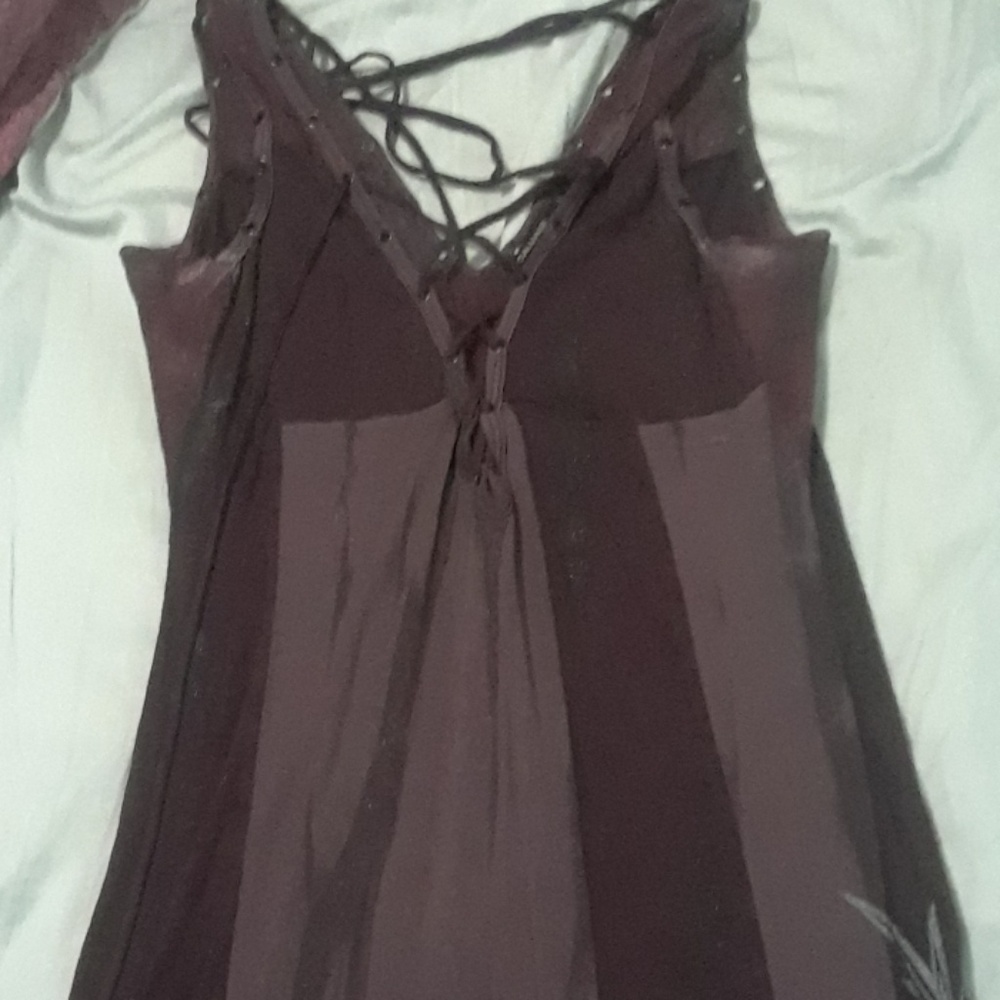 Salvage brand lace up corset grommet destruct top